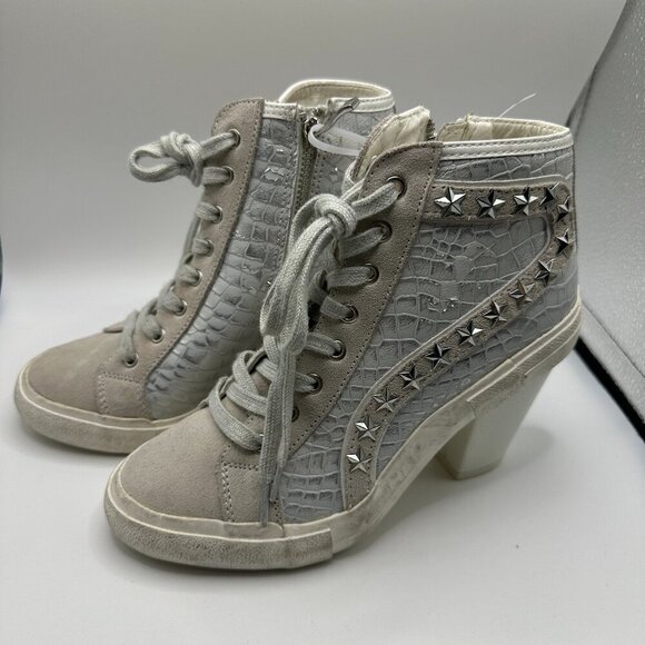 Vintage Havana Remiee Star Studded Washed Croc Sneakers - Size 6.5 - Picture 2 of 9